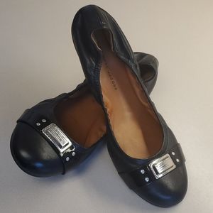 Ballerina flats black leather